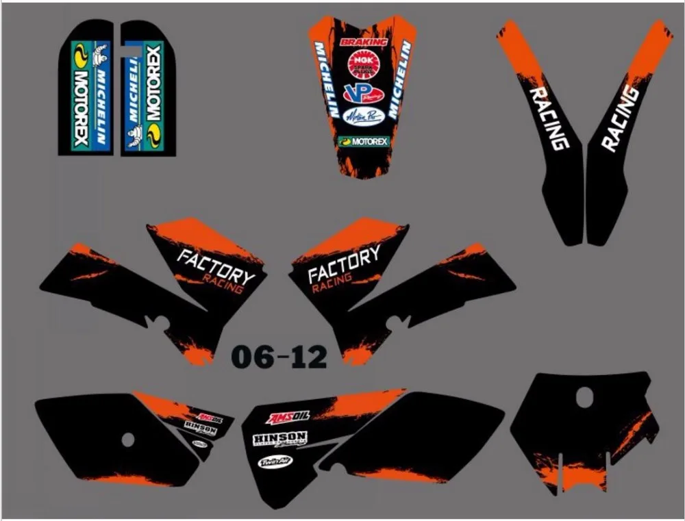 Мотоцикл с мотором SX 85 SX85 Наклейка Графический комплект для KTM 2006 2007 2008 2009 2010 2011 2012