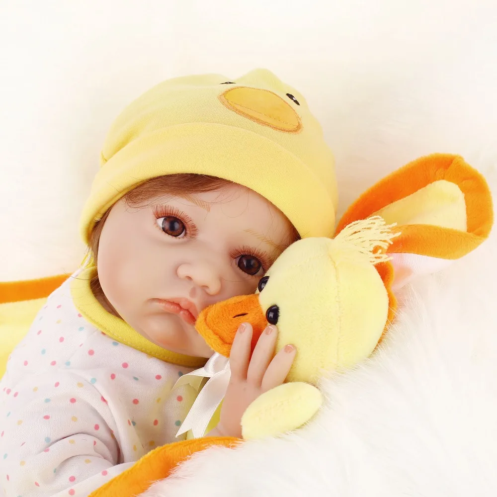 NPKCOLLECTION Reborn Baby Doll реалистичные мягкие силиконовые возрождается для маленьких девочек 22 дюймов очаровательны Bebe детские игрушки подарки