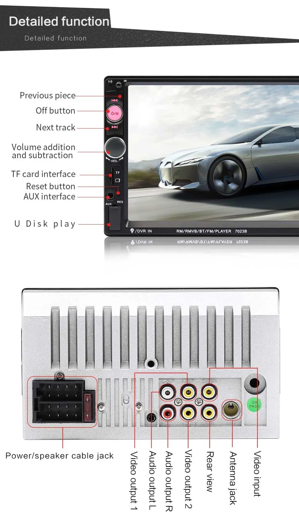 2 Din автомагнитола " HD Авторадио мультимедийный плеер 2DIN сенсорный экран Авто аудио стерео MP5 Bluetooth USB TF FM камера заднего вида