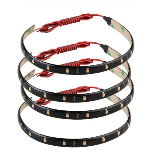 4 30cm 15 LED Flexible Car Auto Strip Neon Light Lamp Pink 12V