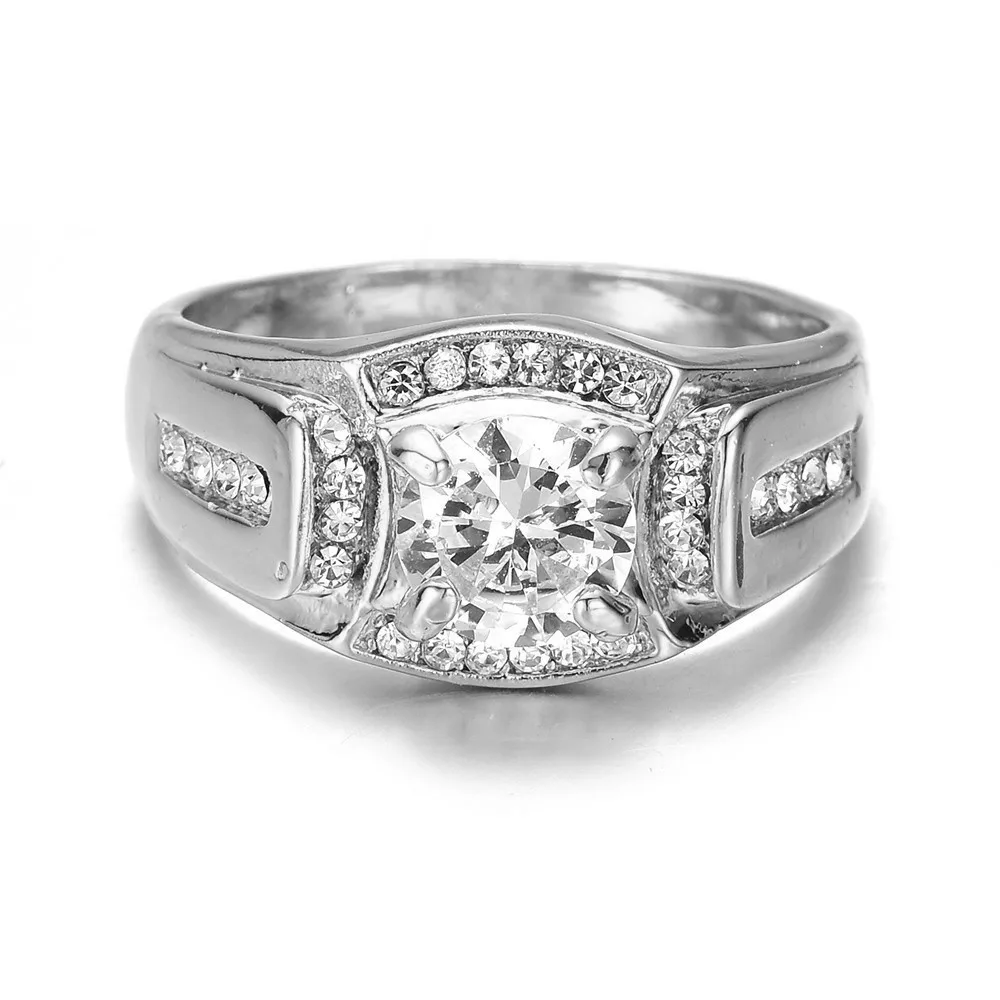 Хип хоп Bling Iced из микро проложить хрустальный звон большой камень CZ любителей