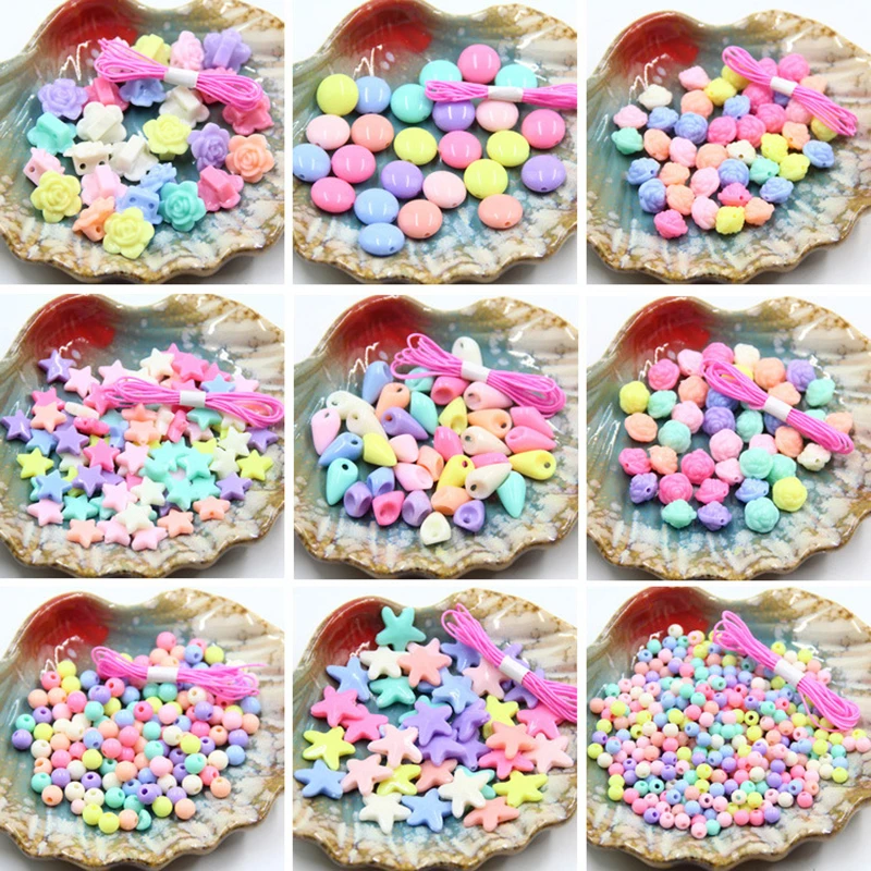 

DIY Handmade Beads Toy with Accessory Set Children Creative Girl Gift Weaving Necklace Bracelet Jewelry Making Beaded Toys 2019
