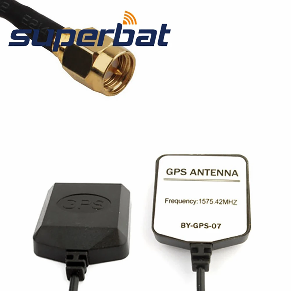 Superbat Mini GPS Active Antenna SMA Male Connector 1575.42MHz Car Navigation System Aerial
