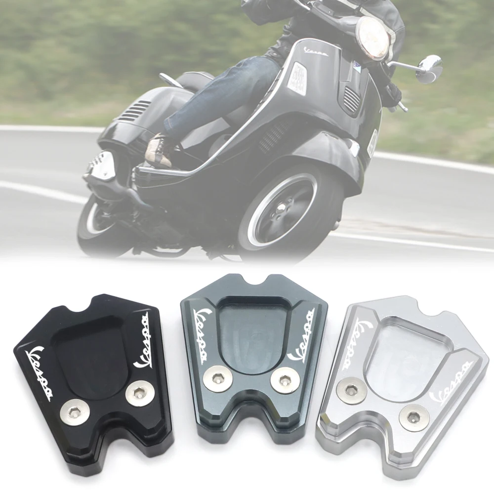 For Vespa Gts Gtv 3vie Motorcycle Kickstand Extension Plate Foot Side Stand Enlarge Pad Covers