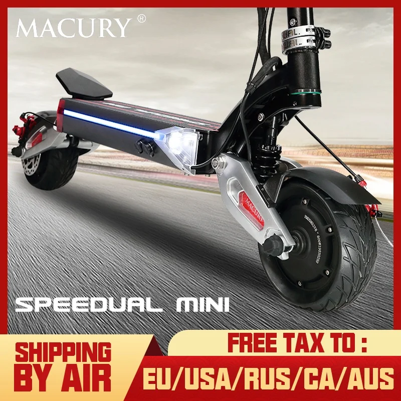 Macury Speedual мини 8 дюймов двойной мотор электрический скутер 52V1600W внедорожный 55 км/ч двойной привод 8 дюймов твердые шины zero8x zero 8X