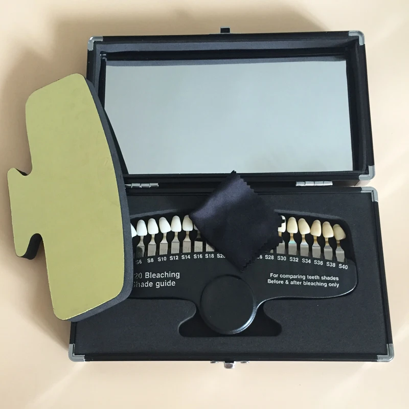 

20 Colors luxary packing dental 3D shade guide color comparator with Mirror for teeth whitening