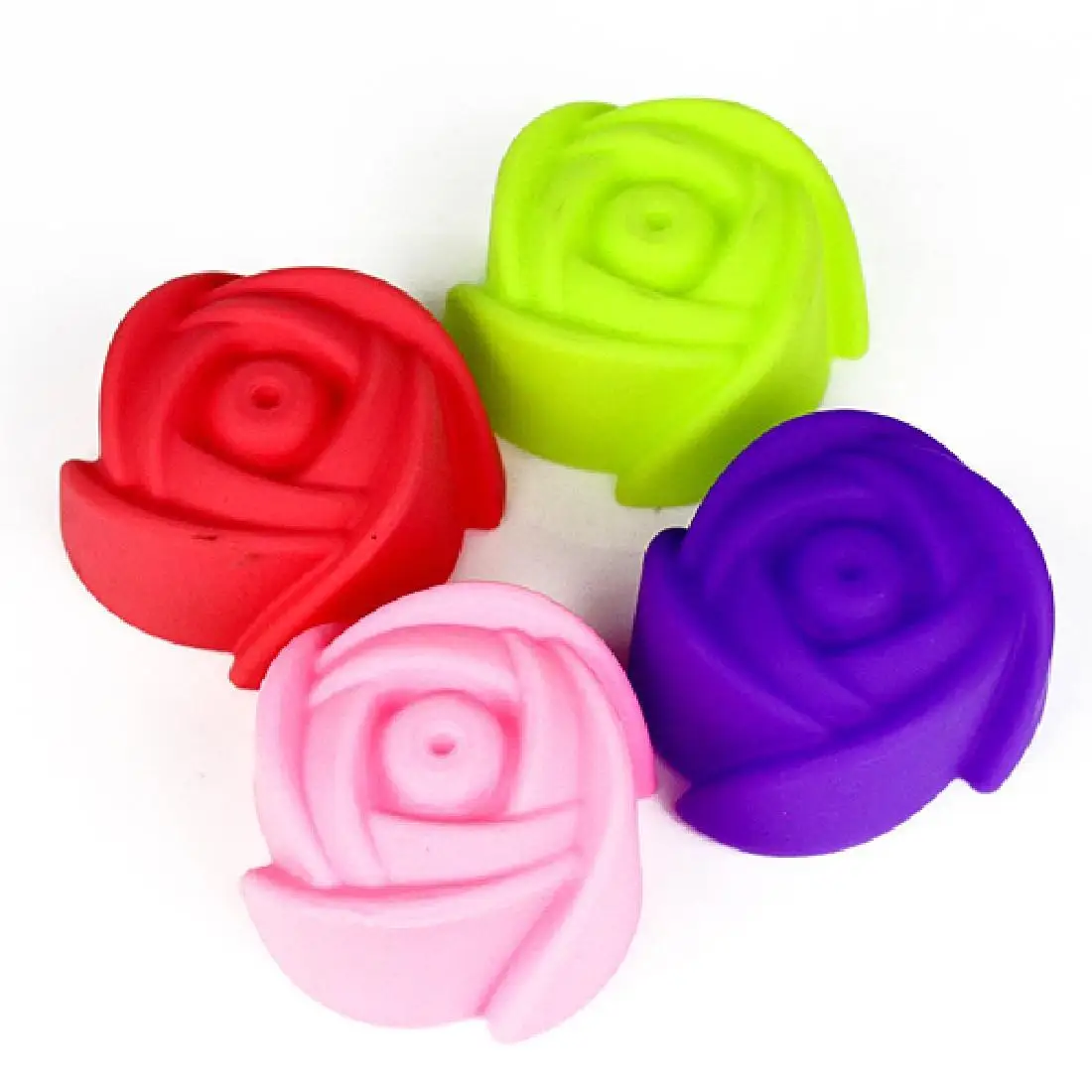 

HOT sale 7cm Soap Mold Christmas New 1pcs Silicone Rose Muffin Cookie Cup Cake Baking Mould Chocolate Jelly Maker random color