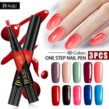 BUKAKI 3 шт один шаг лак для ногтей ручка для ногтей советы для дизайна ногтей УФ Гель-лак Гибридный 3 в 1 клей для ногтей сахар не нужен верхний базовый слой праймер