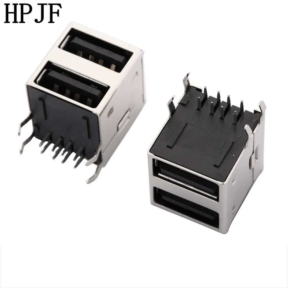 

2pcs/lot Dual USB Type-A Female 8 Pin Socket Connector Double All Inclusive