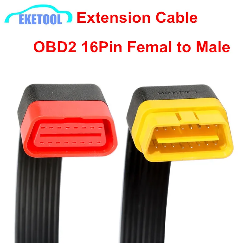 

Free Shipping OBDII 16Pin Extension Cable Color Wire 16Pin Female to 16Pin Male Extended Cable For LAUNCH Easydiag 2.0/3.0/Golo