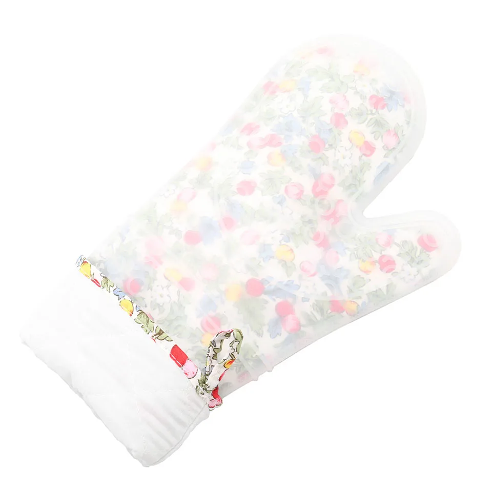 FINDKING 1 pcs Silicone Oven Mitt, Ideal Protection with Extra Long Thick Quilted Cotton Liner, Silicone BBQ Glove