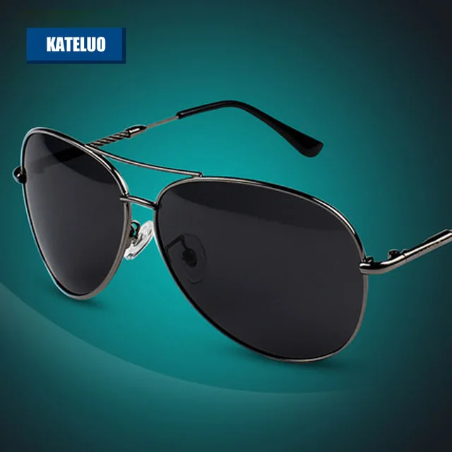 KATELUO, мужские солнцезащитные очки, сплав, оправа, поляризованные линзы, Классические зеркальные очки, мужские солнцезащитные очки, очки для мужчин, oculos de sol AV317