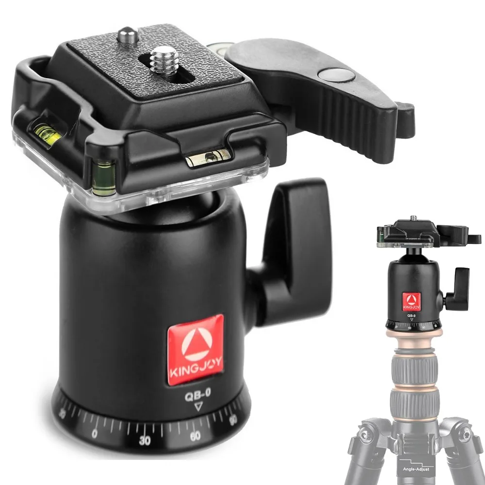Aluminum Alloy Ball Head Gimbal with Quick Release Plate for Tripods