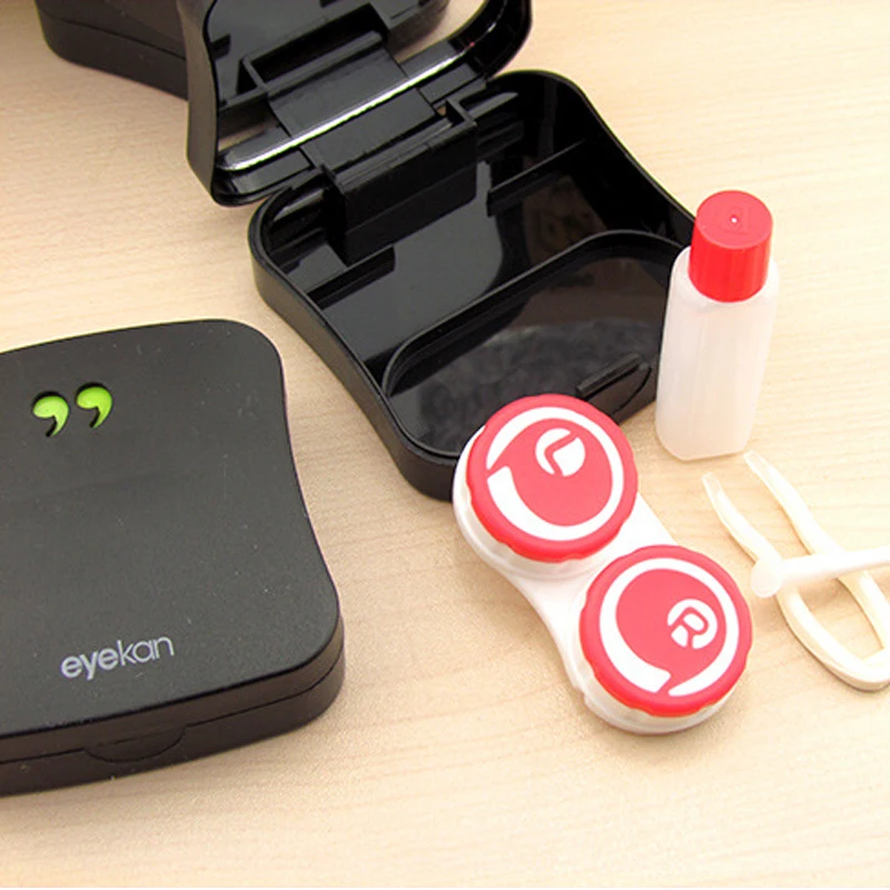Hotting Sale Symbols Portable Holder Contact Lens Case with Mirror Lenses Box for Travel Container