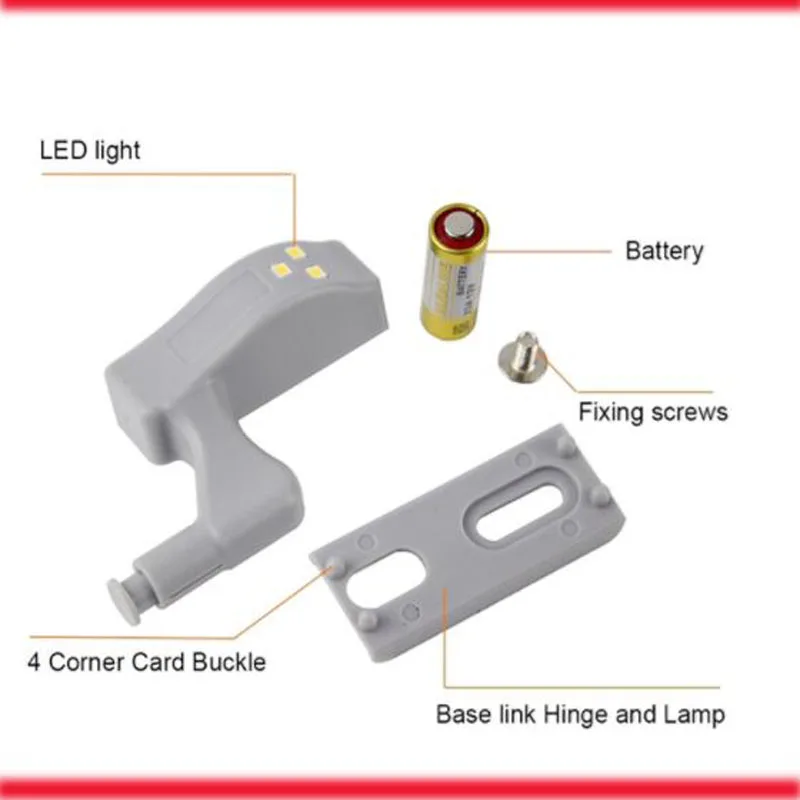 Универсальный светодиодный светильник под дверную лампу шкафа, кухонный пресс, сенсорный, теплый белый, 0,25 Вт, сухая батарея, лампа для шкафа, шкафа, кухни