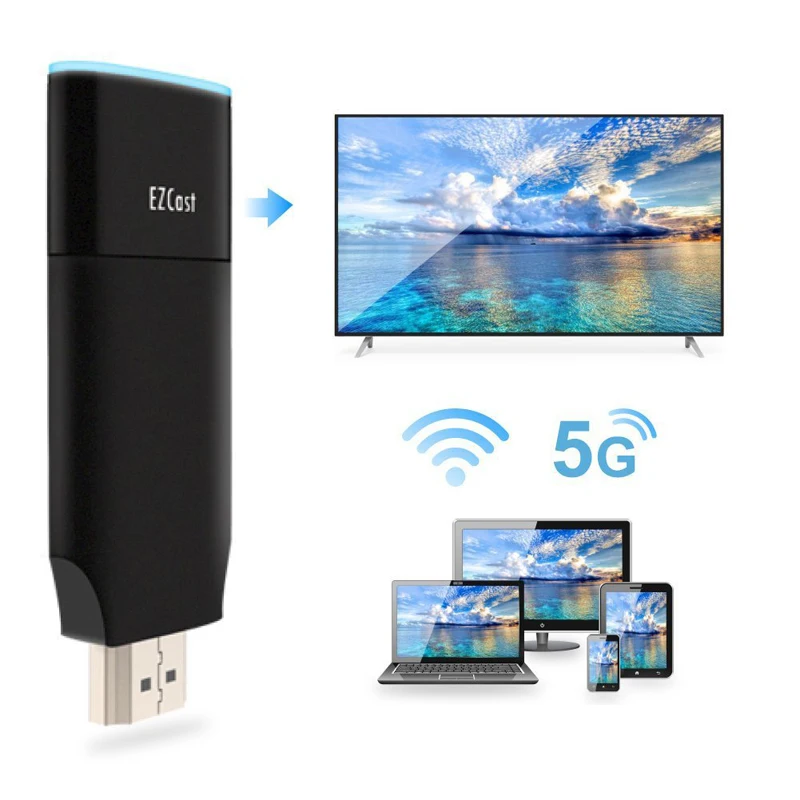 Новейший Ezcast2 5G+ 2,4G беспроводной Смарт ТВ-адаптер 1080P mirascreen anycast дисплей miracast приемник l 5G ТВ-карта