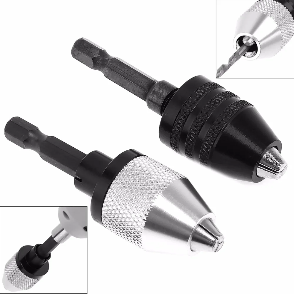 

0.3-6.5mm Twist Drill Chuck Screwdriver Impact Driver Adapter with 1/4 Hex Shank Three Claw for Electric Grinder