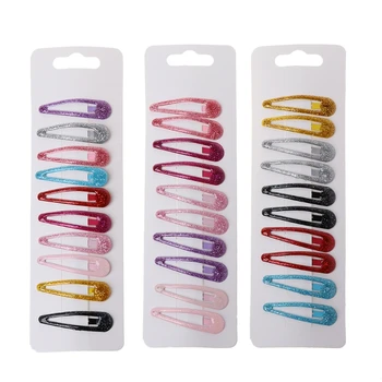 

1 Bag 10Pcs Glitter Hair Clip Girl Hair Accessories Hairpins Fashion Headwear Barrette New Design