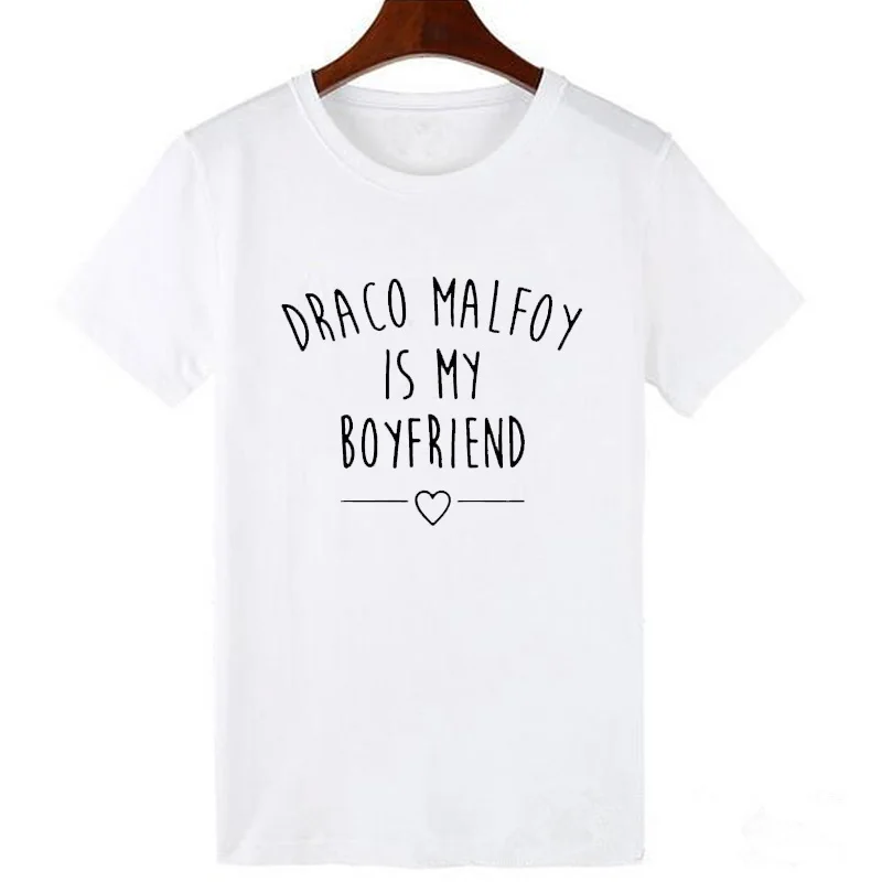 Pkorli Tumblr футболка женская с буквенным принтом Draco Malfoy Is My Boyfriend футболка повседневная с коротким рукавом хипстер Забавные футболки