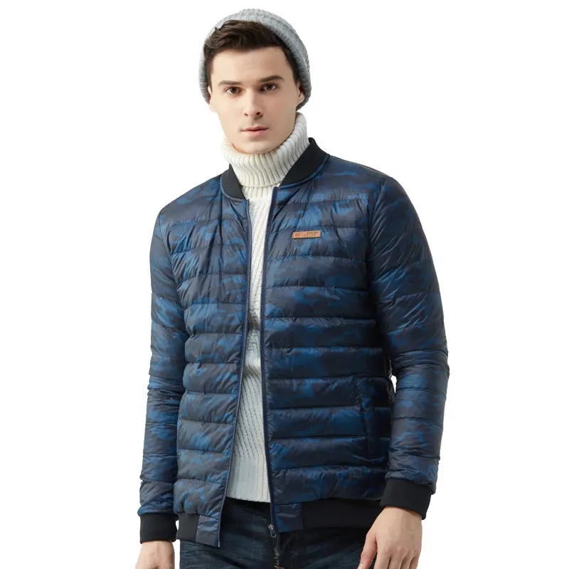 

TECTOP Winter Men Camping Hiking Down Jackets Lightweight Thermal 90% White Duck Down Windproof Breathable Down Coats S-2XL