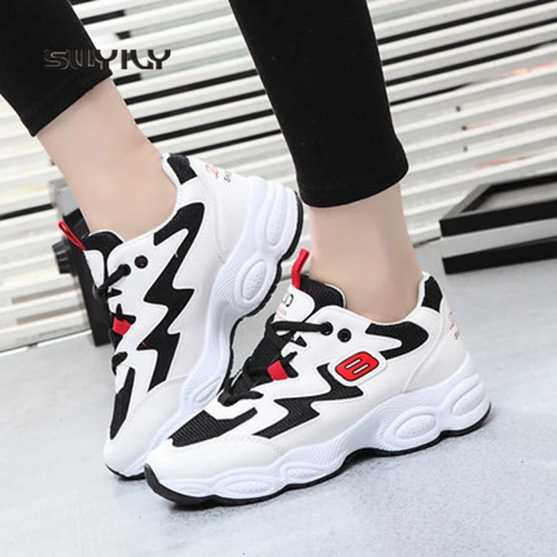 SWYIVY Women Running Shoes Platform Anti-slip Sneakers Women 2018 New Spring Autumn Lace-up Light Women Sport Shoes Comfortable
