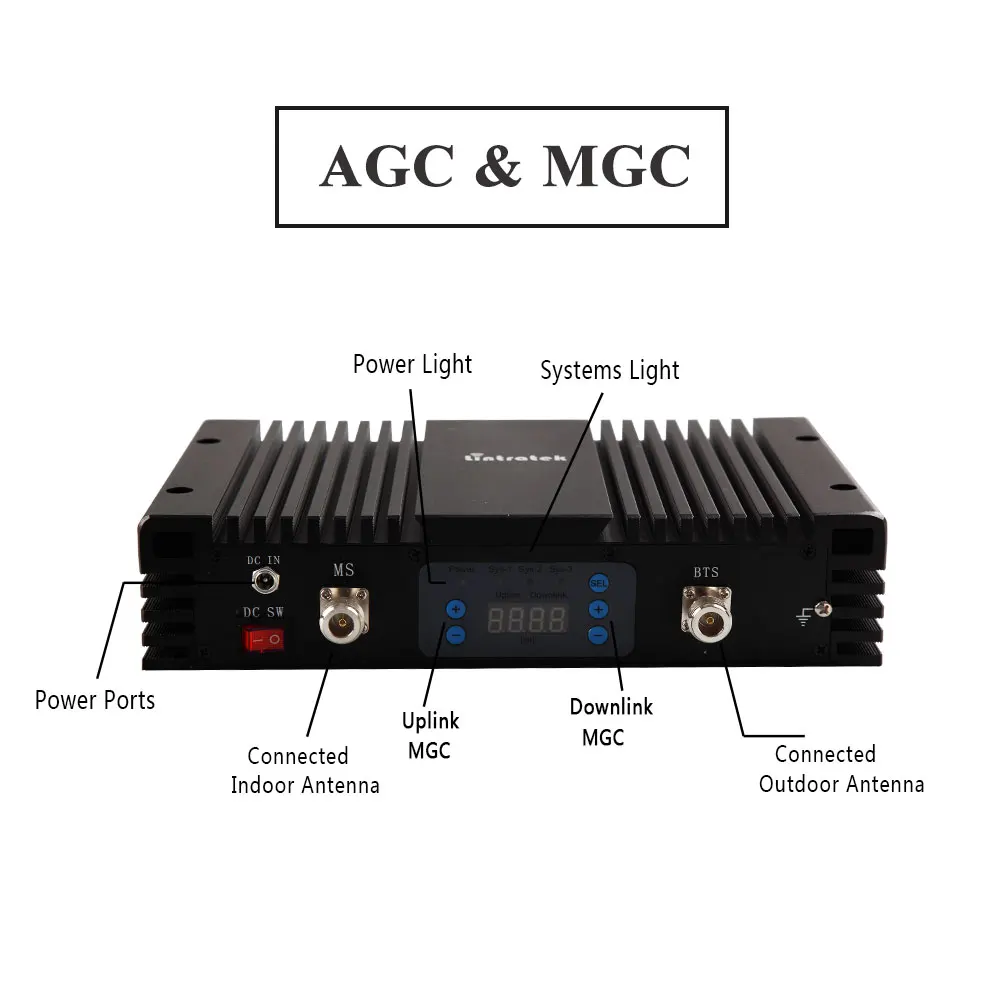 Высокий коэффициент усиления 75 дБ 2G GSM900 4G LTE 1800 МГц усилитель сигнала AGC MGC GSM 900 1800 двухдиапазонный 2G 4G усилитель сигнала сотового телефона