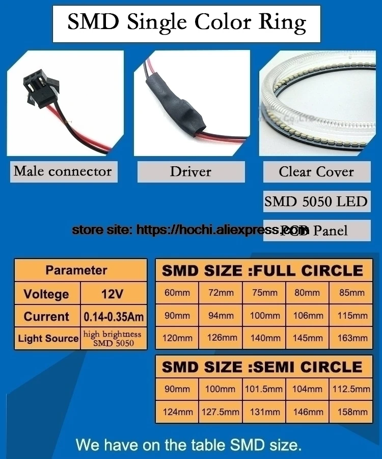 HochiTech ультра яркий SMD белый светодиодный ангельские глазки 2000LM 12 В halo Кольцо Комплект дневной ходовой светильник DRL для hyundai ix35 2010-2012