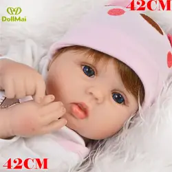 Bebes кукла-реборн из ПВХ новорожденная девочка куклы 18 "42 см силикона reborn baby doll подарок для детей