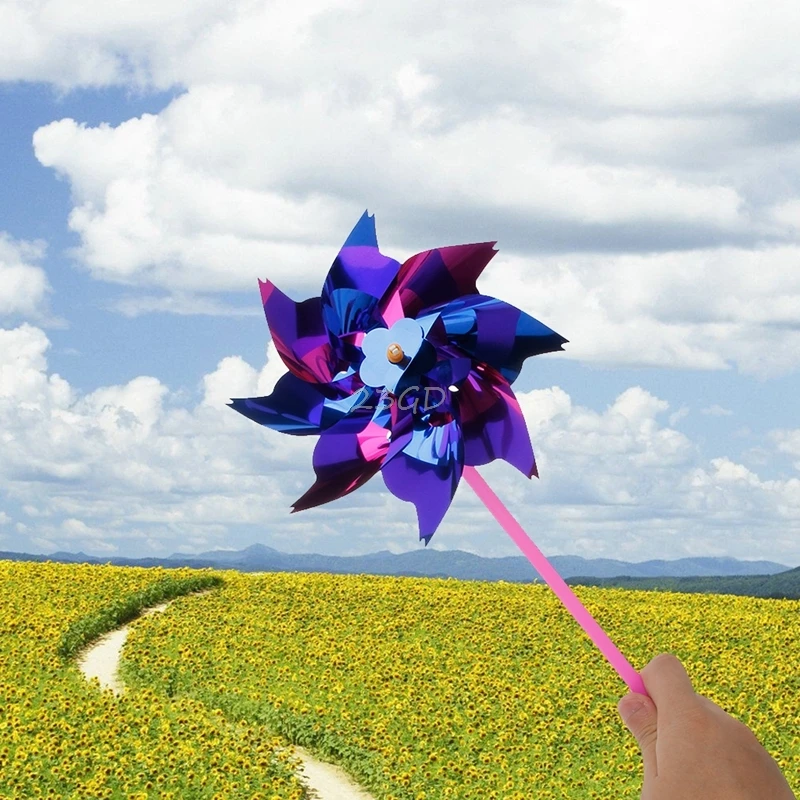 2017 Preety Plastic Windmill Pinwheel Wind Spinner Kids Toy Garden Lawn