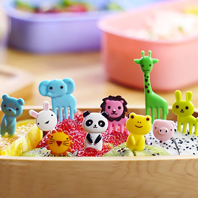 

10PC / set Animal Fruit Fork Vegetables Creative Toothpicks Fruit Fork DIY Breakfast Gadgets Fashion Fork Kitchen Accessories