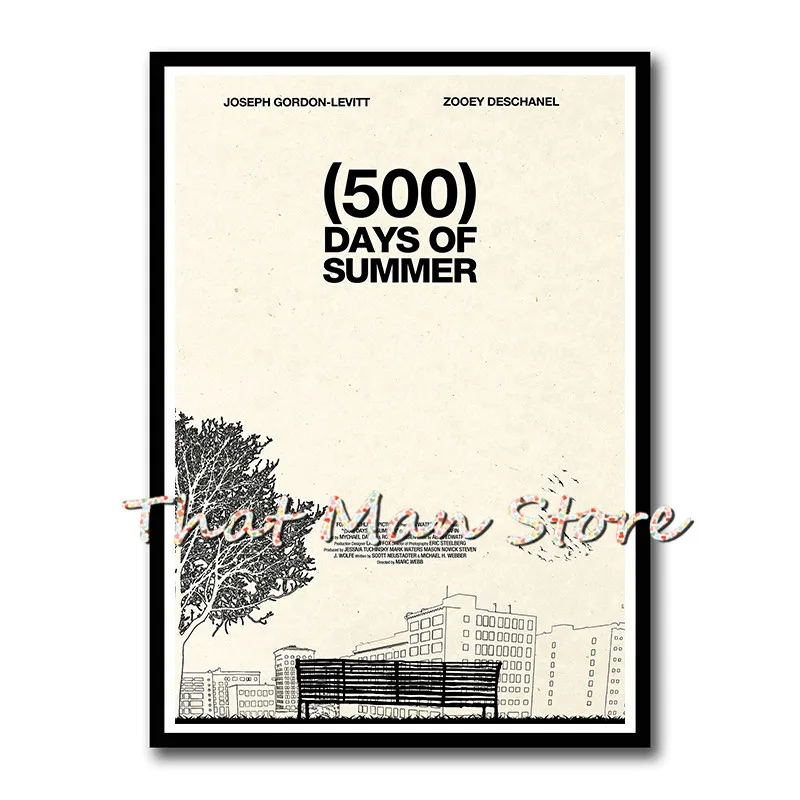 Постер Фильма 500 дней лета белая крафт-бумага дома элемент декоративной живописи настенной Бумага наклейки с рисунками фото A3 - Цвет: Зеленый