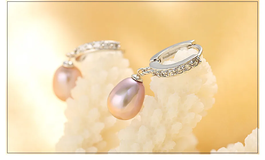 HENGSHENG 100% Genuine pearl jewelry natural pearl earrings cultured freshwater pearls, super deal earring women girl best gifts -