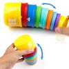 9PCS Educational Baby Toys 6 Month+ Figures Letters Foldind Stack Cup Tower Children Early Intelligence 2