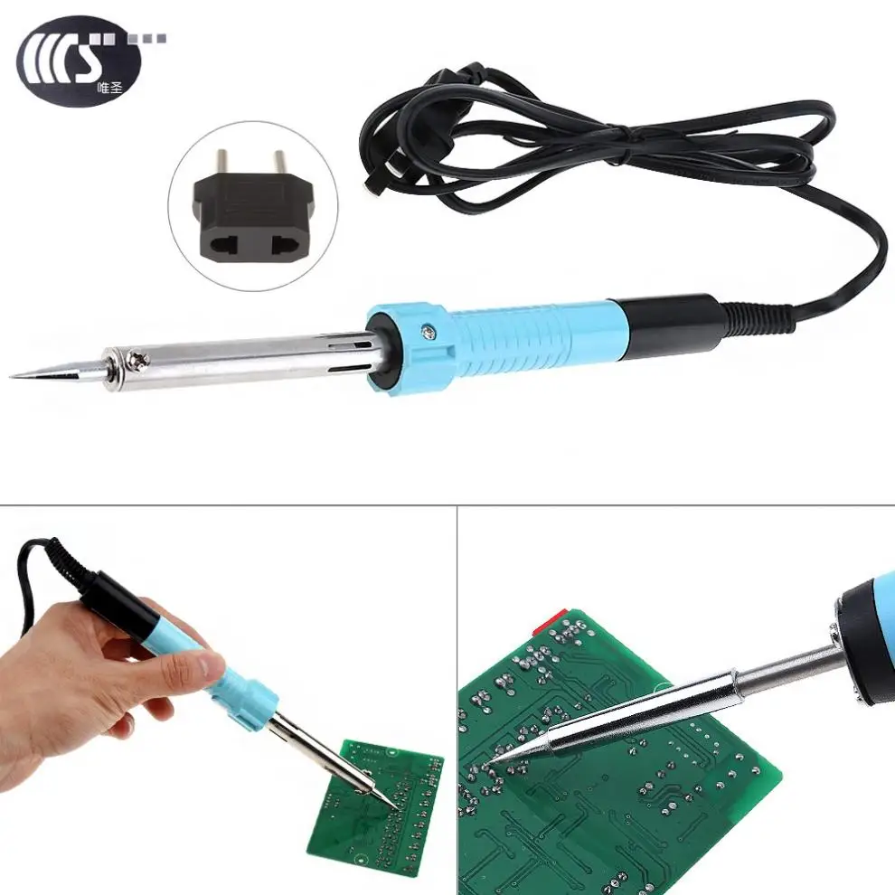 

WS-808 60W 220~240V Electric Soldering Iron Welding Tool with LED Light Ceramic Core Constant Temperature Electric Iron EU Plug