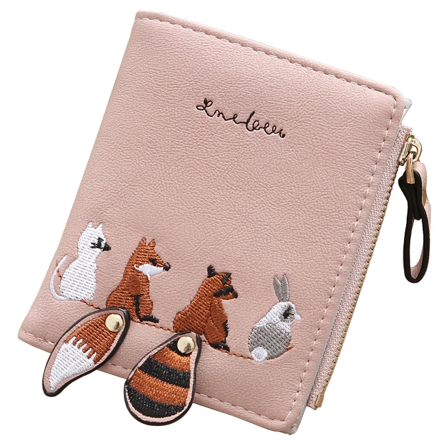 

Women Short Wallets Lady Purses Cards Holder Hasp Zipper Coin Purse Woman Cute Animal Pattern Wallet Girls Money Bags Pouch Bag