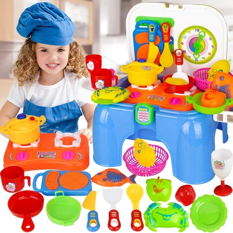 Educational Classic Pretend Play Kitchen Toys Miniature Cooking Food