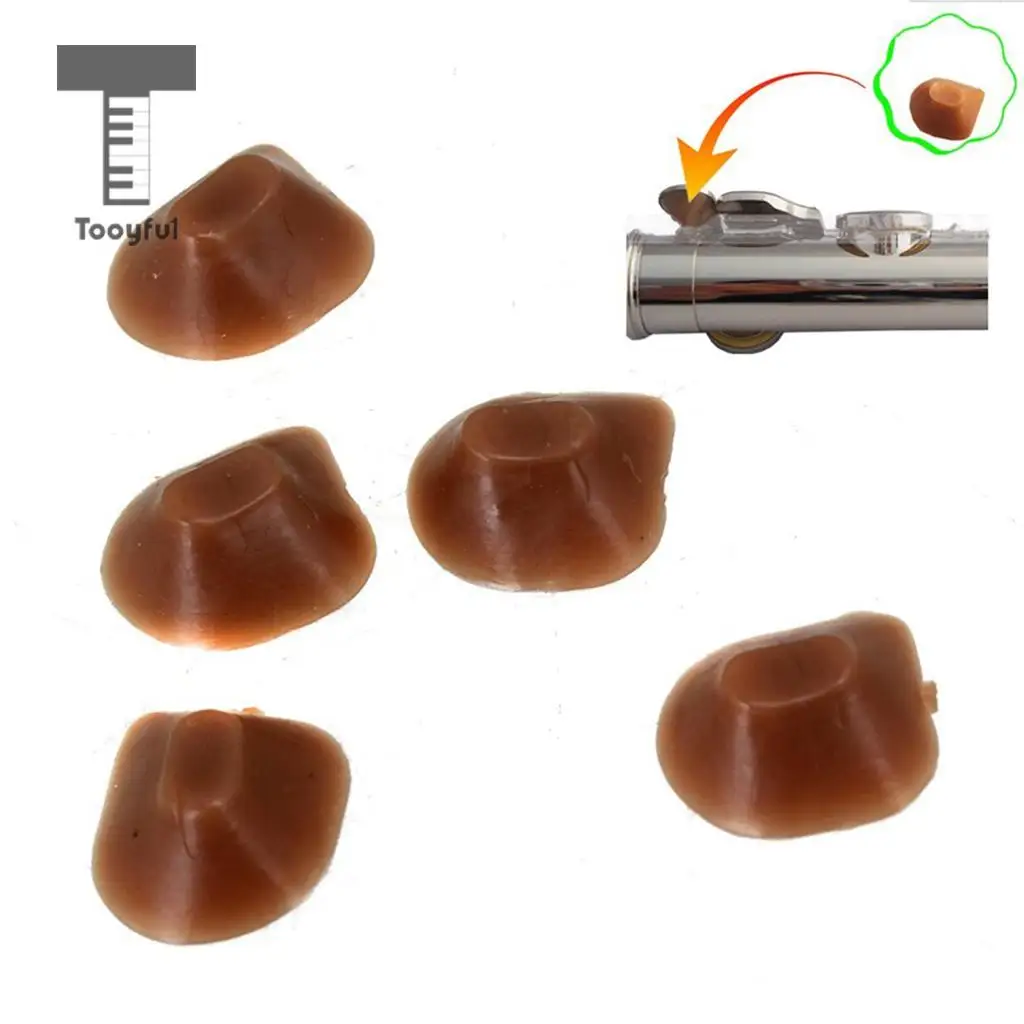 5Pcs Large Size Flute Trill Key Bumper Cork Flute Parts Silicone Band Music Accessories Replacement