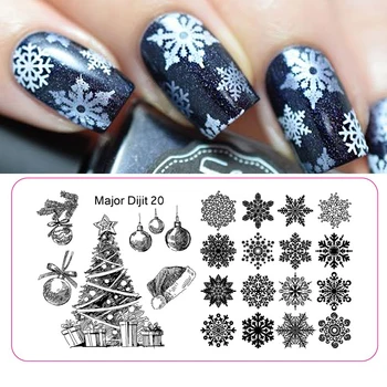

Stainless Steel Christmas Nail Art Decoration Snowflake Nail Plates Stamping Image Template Nail Art Manicure DIY Tools