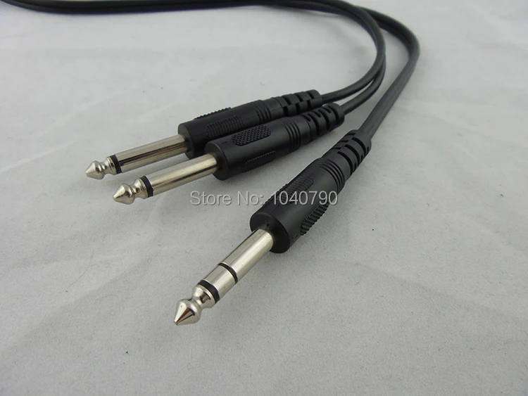 

6.3/6.35/6.5 Three core stereo to two 6.35 Mono audio line cables 3M 9.6ft