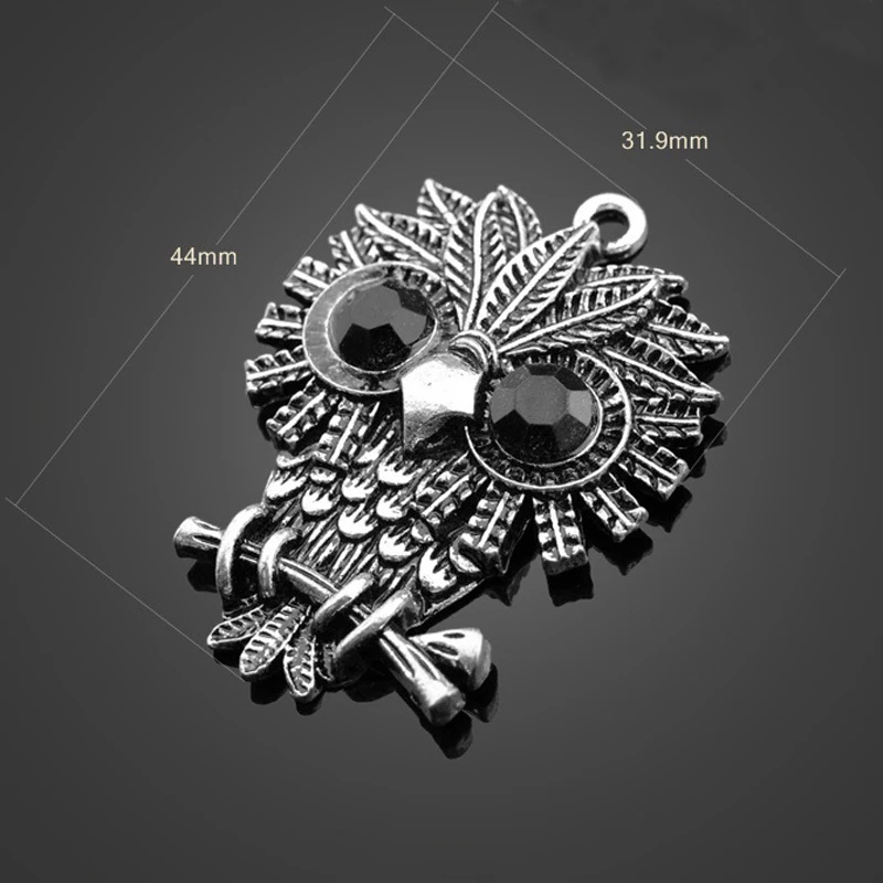 

1PC High quality Antique Silver Animals Owls Charm pendant For Necklace charms Alloy Plated Charm DIY Jewelry Accessory 32*44mm