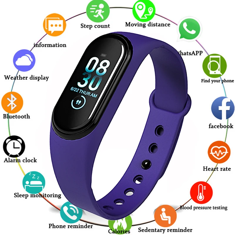 

2019 Fitness Tracker M4 Life Blood Pressure Smart Bracelet Bluetooth Call Reminder Sport Wristband for iOS Android