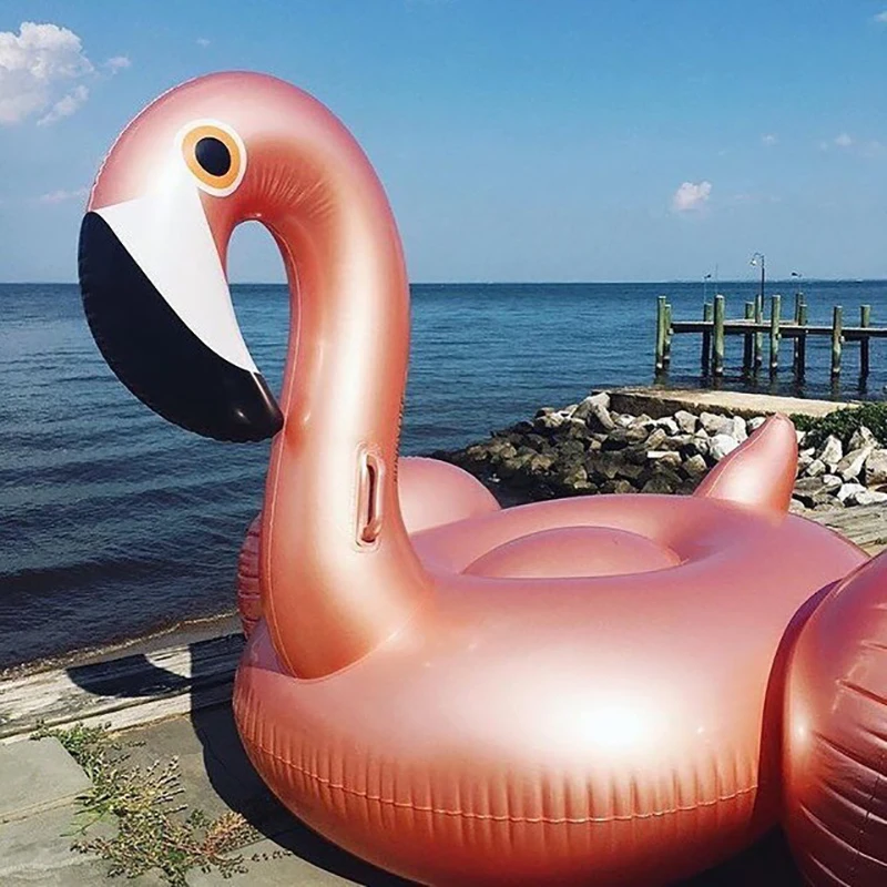 Надувной розовый Золотой Фламинго плавательный бассейн поплавок летний остров езда на Лебедь Единорог спасательный круг Lounge надувной бассейн игрушки