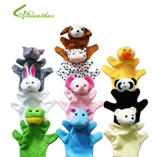 Милые перчатки в виде животных большого размера, куклы-куклы, плюшевые игрушки для детей, детские перчатки для животных в зоопарке и ферме, Плюшевые игрушки 10 шт