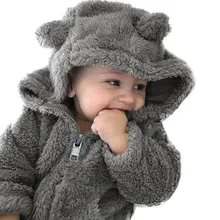Меховая Толстовка для маленьких мальчиков и девочек, однотонное пальто на молнии, зимнее теплое пальто, куртка, милая плотная одежда, детское пальто