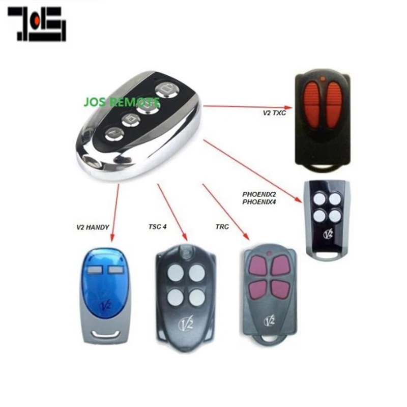 

2PCS FOR V2 garage door remote ,V2 transmitter ,V2 radio control ,V2 rolling door remote repacement Rolling code 433.92MHZ