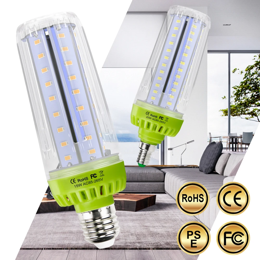 

E27 Lampada LED Light Corn Bulb LED Lamp 220V E14 Lamp LED Bulb Light 10W 15W 20W 110V No Flicker Energy Saving Lighting 5736SMD