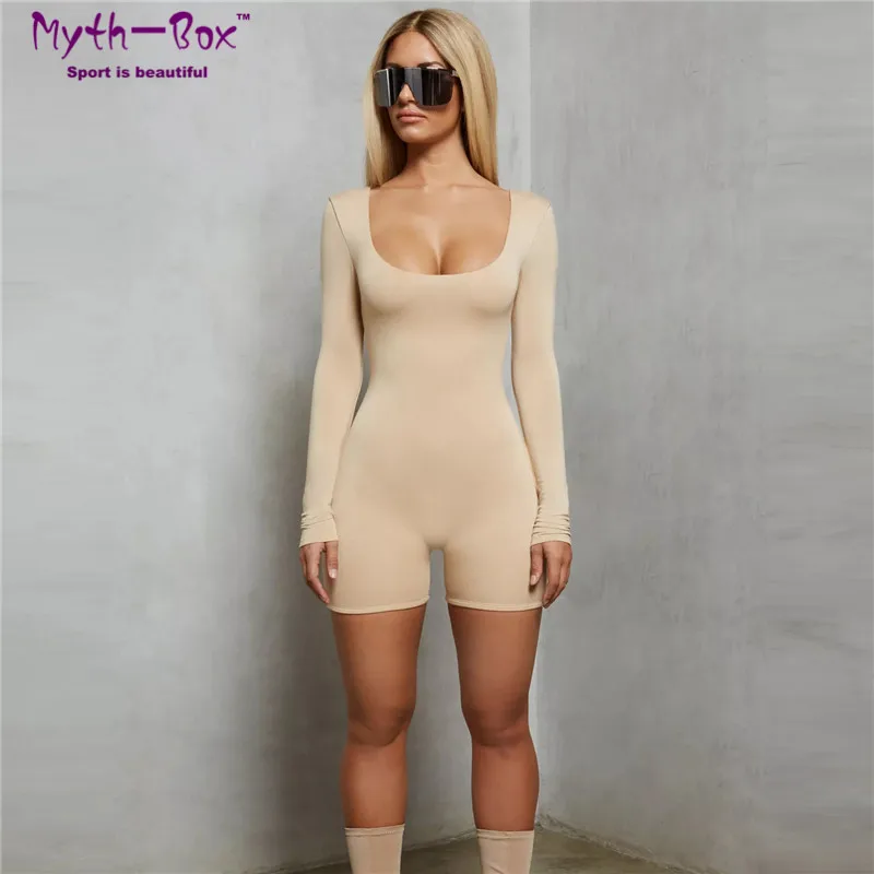 

Women Body Suit One Piece Swimsuit Skinny Playsuit Female Jumpsuits Long Sleeves Swimwear Fitness Romper Sexy Bath Swim Bodysuit