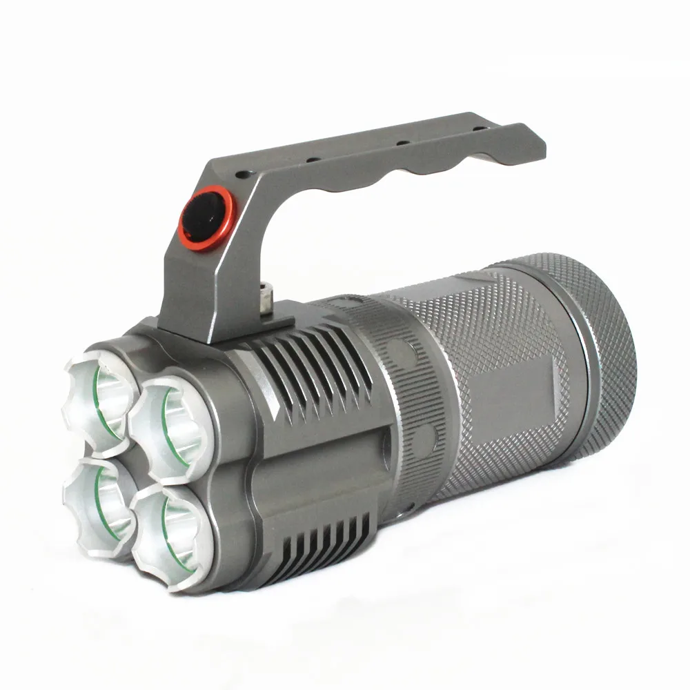 

4800LM 4 x XM-L2 LED Flashlight 4 Modes High/Middle/Low/Strobe Portable Aluminum Torch Lamp Use 4x 18650 Li-ion Battery