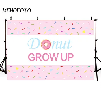 

Colorwonder Donut Grow Up Photography Background Pink and White Stripes with Colorful Ribbon Vinyl Backdrop for Baby Shower Prop