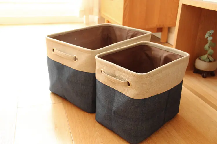 Складная льняная хлопковая корзина для хранения японский стиль ёмкость для хранения грязной одежды корзина для мелочей Органайзер игрушка домашняя коробка для хранения